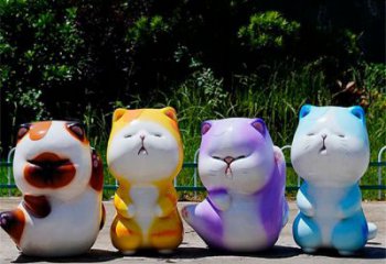 海洋馆猫咪雕塑小品，镀铜海洋雕塑，镀铜工艺