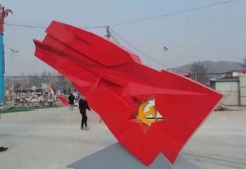 售楼部党徽雕塑生产商，户外景观雕塑，烤漆题材