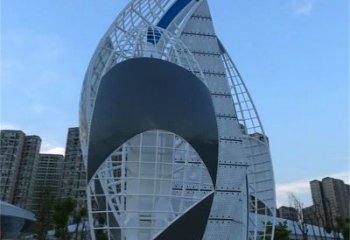 大型帆船雕塑厂家，镀铜景观雕塑，镜面工艺
