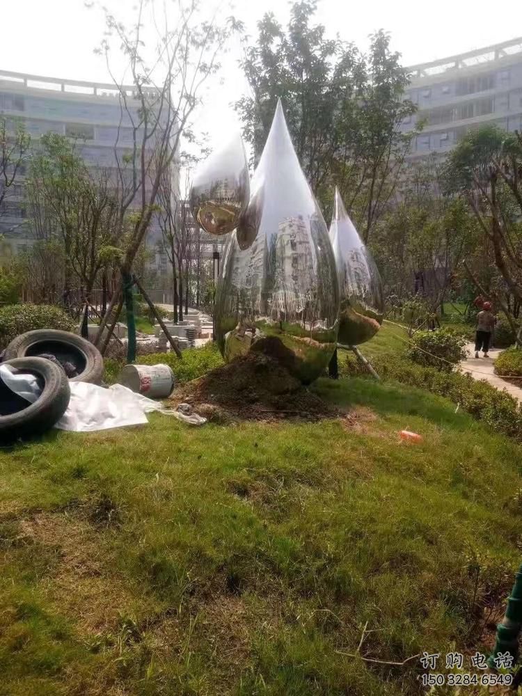 不锈钢抽象水珠雕塑 铸造公园雕塑 水景雕塑 不锈钢抽象水珠雕塑 铸造公园雕塑 水景雕塑