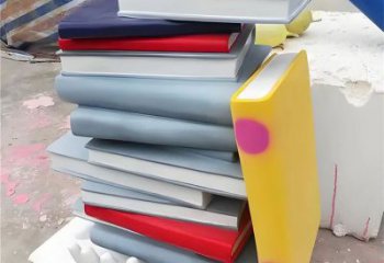 书雕塑厂家，重叠造型结构，公园户外不锈钢雕塑 (1)
