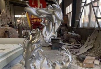 庭院浪花雕塑展品 公园波浪雕塑 锻造波浪雕塑