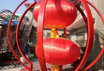 承接城市灯笼雕塑厂家，烤漆工艺雕塑，公园广场摆件