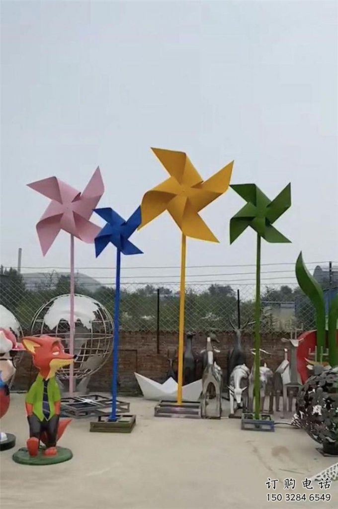草地风车雕塑生产商 现代校园旋转雕塑 大型旋转雕塑