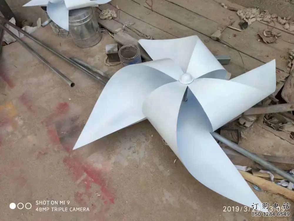 庭院风车雕塑厂家 公园旋转雕塑 锻造不锈钢雕塑