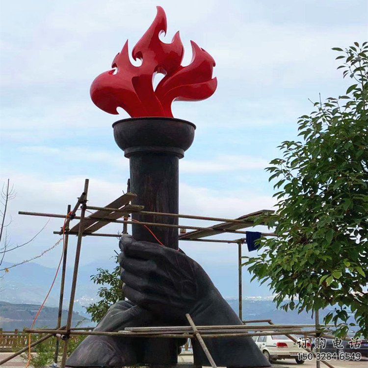 大门口火焰雕塑供应厂家 发光公园小品 仿真雕塑
