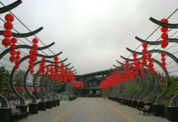景观灯笼雕塑观赏性 剪影雕塑 商业街雕塑制作