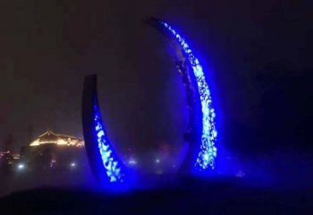 房地产月亮雕塑制作厂家，仿古景观雕塑，喷砂制造