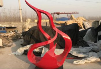 街头火焰雕塑供应商 大型别墅区摆件 钢管雕塑