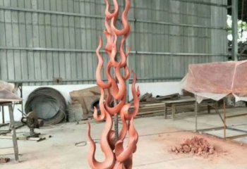 室内火焰雕塑制作流程 仿真景观摆件 大型雕塑