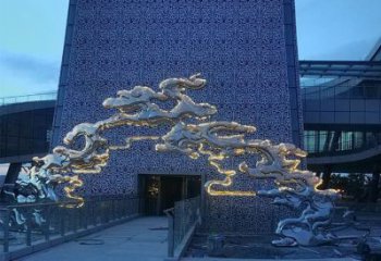 彩绘大门雕塑 电镀现代雕塑 公园拱门雕塑生产商