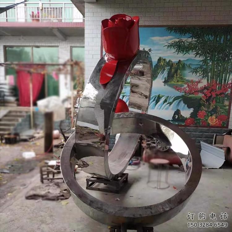 欧式指环雕塑 抽象希望标识雕塑 标识戒指环雕塑实景图 欧式指环雕塑 抽象希望标识雕塑 标识戒指环雕塑实景图