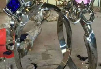 供应镂空指环雕塑 喷水园林标识雕塑 住宅小区戒指环雕塑