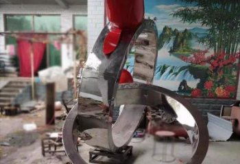 欧式指环雕塑 抽象希望标识雕塑 标识戒指环雕塑实景图