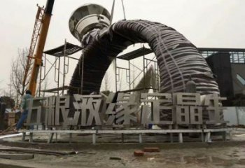 中式指环雕塑生产商 哑光标识雕塑 游乐场戒指环雕塑效果图
