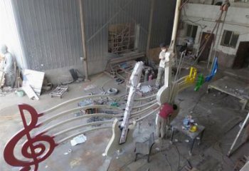通用住宅小区音符雕塑 哑光景观摆件 公园雕塑实景图
