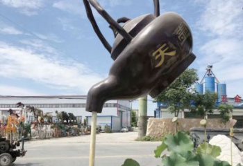 抽象天壶雕塑厂家 哑光悬空雕塑 室内流水雕塑