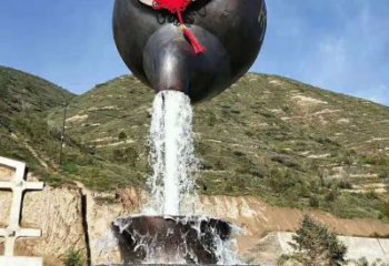 户外天壶雕塑总装车间 喷漆悬空雕塑 灯光流水雕塑