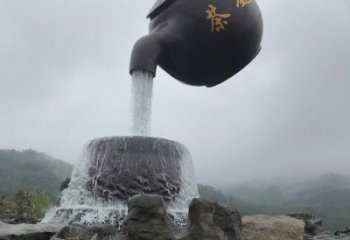 几何天壶雕塑生产商 发光公园流水雕塑 大门口悬空雕塑