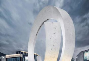 圆环喷泉雕塑制作，喷水原理，喷水圆环雕塑厂家
