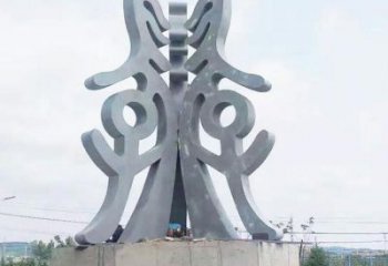 古文字雕塑订做厂家，景区雕塑，烤漆不锈钢古文字雕塑