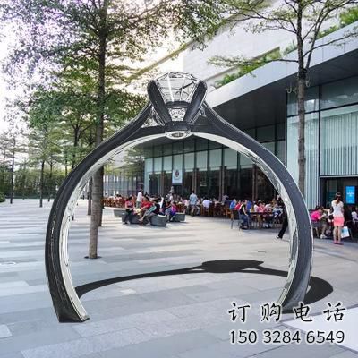 戒指门套雕塑,公园景观雕塑，不锈钢拱门雕塑厂家
