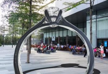 戒指门套雕塑,公园景观雕塑，不锈钢拱门雕塑厂家