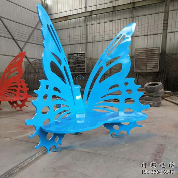 蝴蝶坐凳雕塑制造商,烤漆工艺公园坐凳雕塑 蝴蝶坐凳雕塑制造商,烤漆工艺公园坐凳雕塑