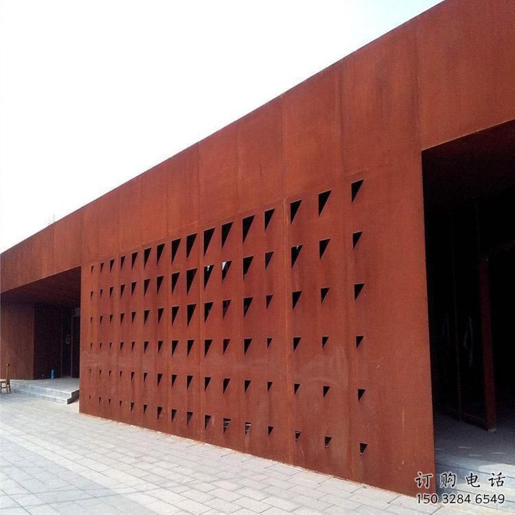 大型耐候钢景墙雕塑，防锈工艺制作