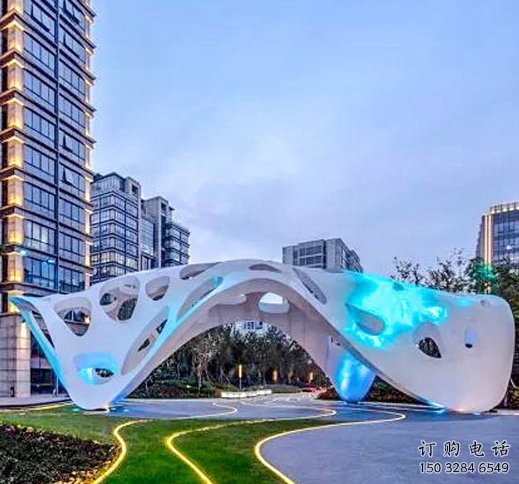 抽象美学景观不锈钢廊架雕塑 抽象美学景观不锈钢廊架雕塑