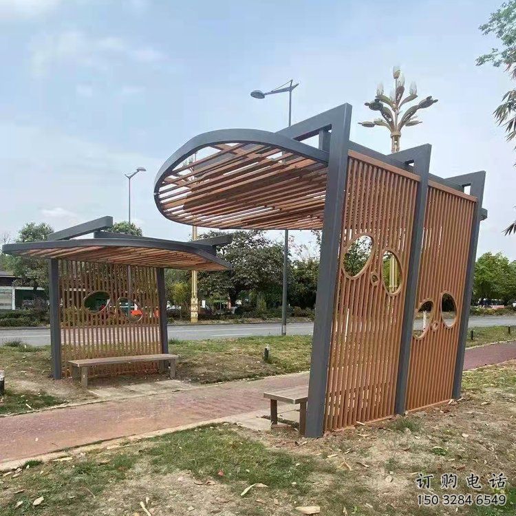 镂空设计廊架，不锈钢管结构组合雕塑