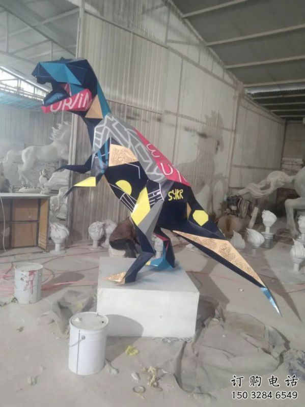 社区恐龙雕塑常用，景观概念，烤漆恐龙雕塑展品