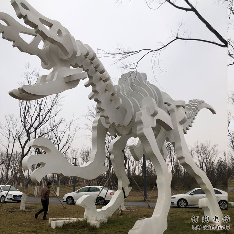 镂空恐龙雕塑展品,金属制作,恐龙骨架雕塑精品 镂空恐龙雕塑展品,金属制作,恐龙骨架雕塑精品