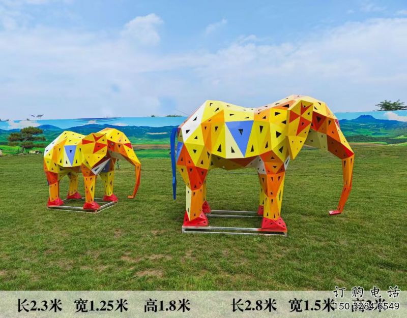 金属大象雕塑制作观赏型，城市装饰，空间烤漆大象雕塑标准