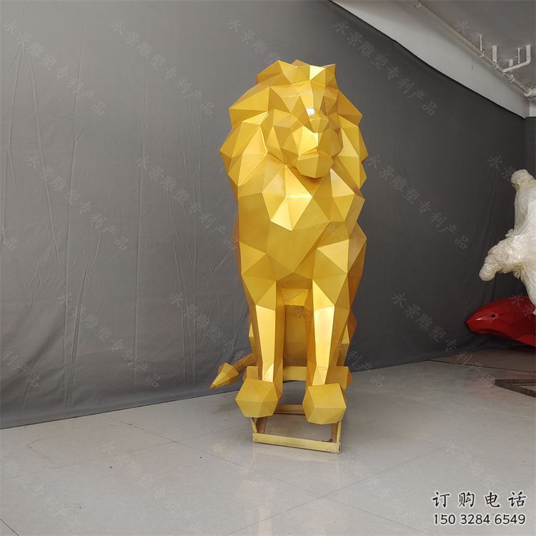 切面狮子雕塑承接，锻造工艺，不锈钢狮子雕塑订做