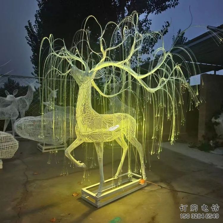 梅花鹿雕塑精选，美陈雕塑，灯光梅花鹿雕塑通用