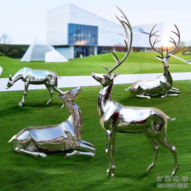 雕塑小鹿景观制造,街景小品,镜面小鹿雕塑优价 雕塑小鹿景观制造,街景小品,镜面小鹿雕塑优价
