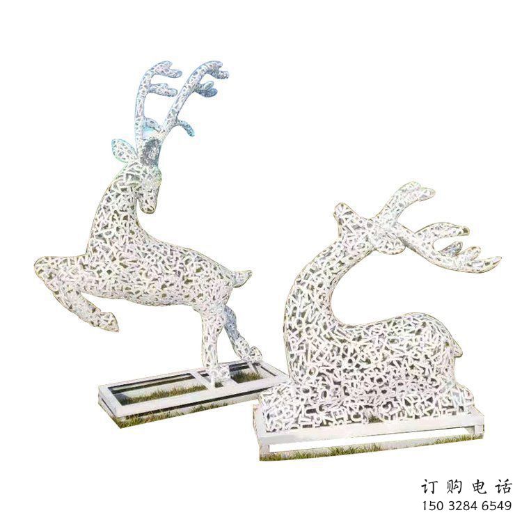 梅花鹿雕塑预定，城区小品，镂空梅花鹿雕塑制造商