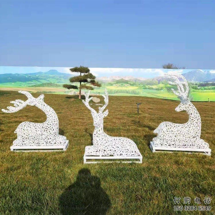 小鹿雕塑观赏型,公园小品,景观镂空小鹿雕塑常用 小鹿雕塑观赏型,公园小品,景观镂空小鹿雕塑常用