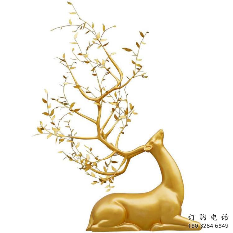 烤漆梅花鹿雕塑生产，广场雕塑，仿真梅花鹿雕塑展品
