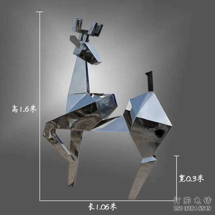 现代小鹿雕塑展品,室外软装,展示切面小鹿雕塑订做 现代小鹿雕塑展品,室外软装,展示切面小鹿雕塑订做