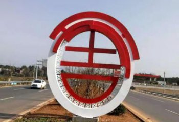 宣传主题雕塑制作厂家，艺术形象标识，地标美陈雕塑