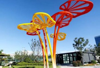 不锈钢镂空树叶廊架雕塑制作
