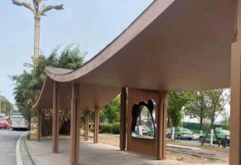不锈钢长廊廊架雕塑，公园休闲地