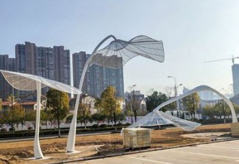 花型廊架雕塑，不锈钢景观廊架雕塑小品