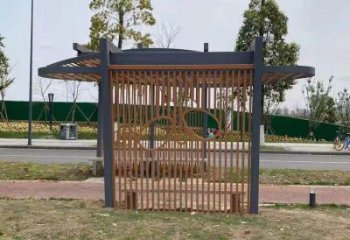 简约不锈钢廊架雕塑小品