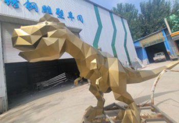 抽象恐龙雕塑供应，花园小品，几何恐龙雕塑制作厂家