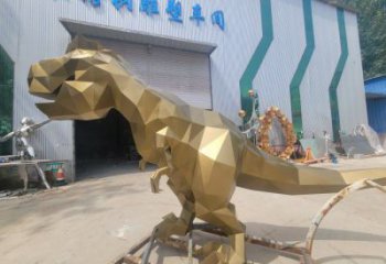 景观恐龙雕塑优选，陆地摆件，艺术几何恐龙雕塑供应