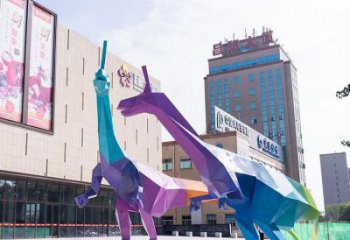 公共恐龙雕塑订做，城市装饰，景观烤漆恐龙雕塑展品