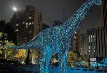 镂空恐龙雕塑供需，标识雕塑，灯光恐龙雕塑制造商